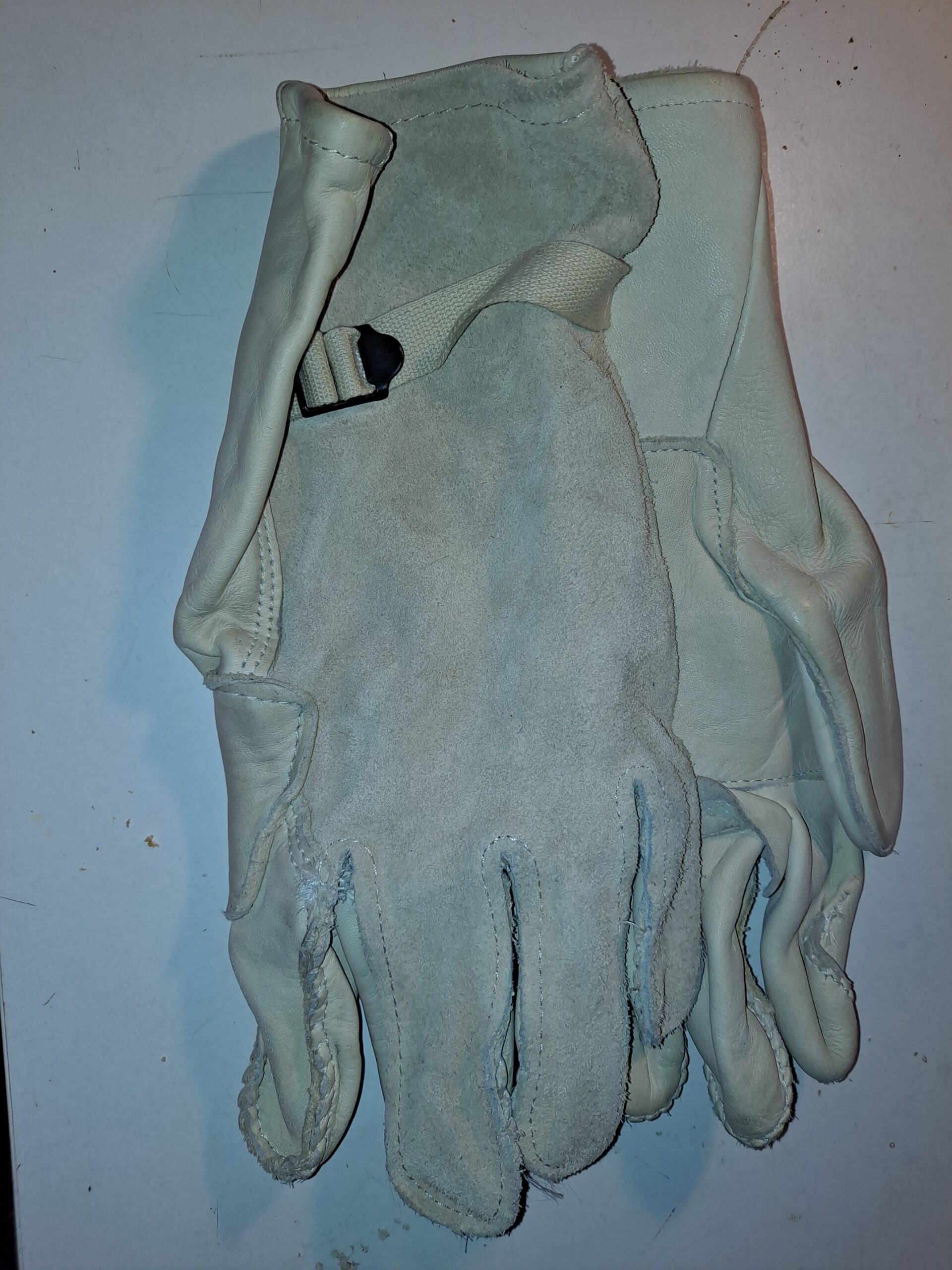 WHITE LEATHER ENGINEER WORK GLOVES - Image 2