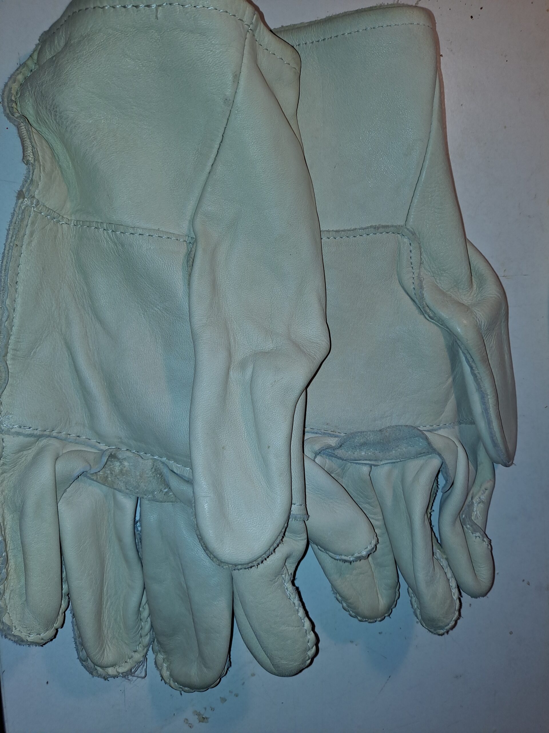WHITE LEATHER ENGINEER WORK GLOVES - Image 3