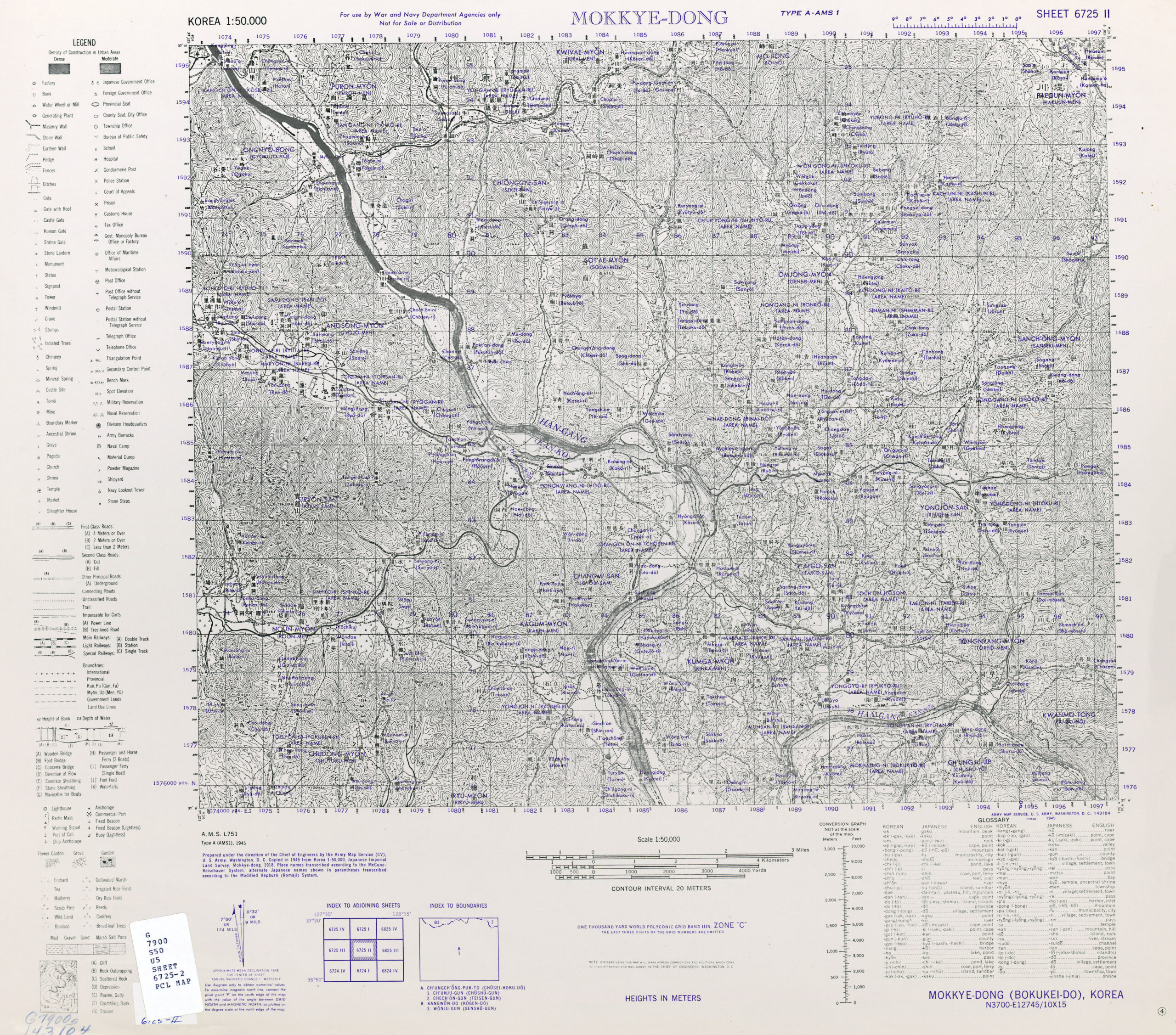 1:50,000 MAP HYON-NI REPUBLIC OF KOREA DTD 1967 3321 I