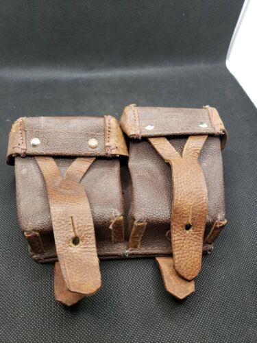 WW1 LEATHER RUSSIAN 2 POCKET AMMO POUCH