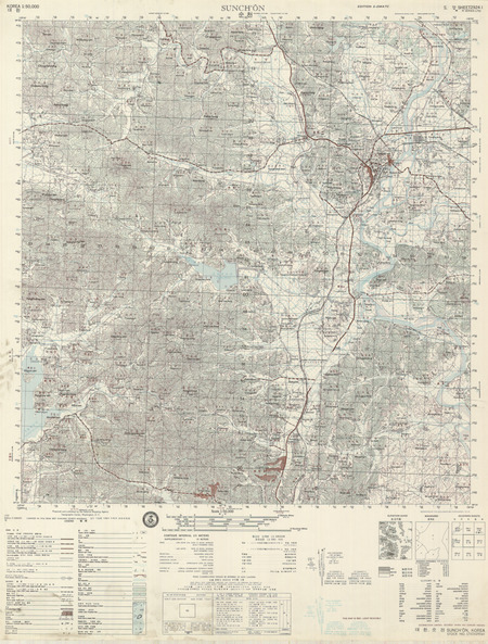 1:50,000 MAP YONGDONG REPUBLIC OF KOREA DTD 1969 SHEET 3218 II