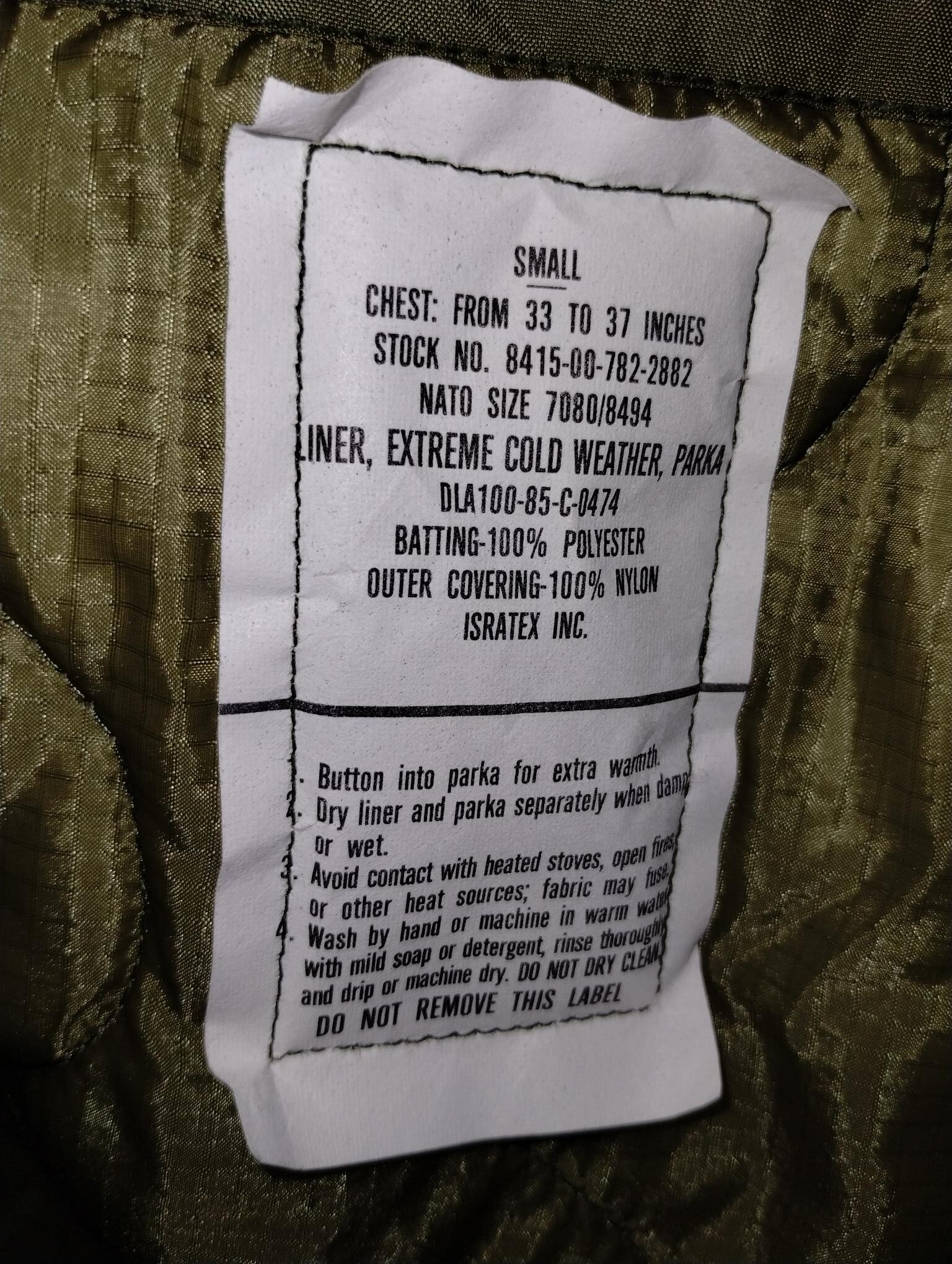 M-65 FISH TAIL PARKA OG-107 SIZE M/R - Image 2