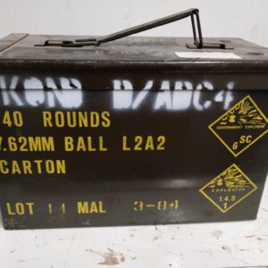 Case of .308 FMJ Military surplus 540 rounds per steel ammo can Magazine not included