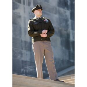 US ARMY Male AGSU Ike Jacket (Athletic Fit) by Marlow White