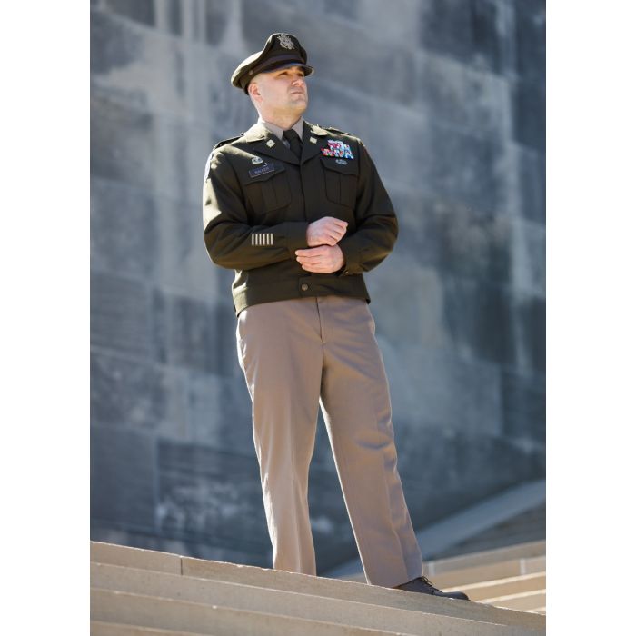 US ARMY Male AGSU Ike Jacket (Athletic Fit) by Marlow White