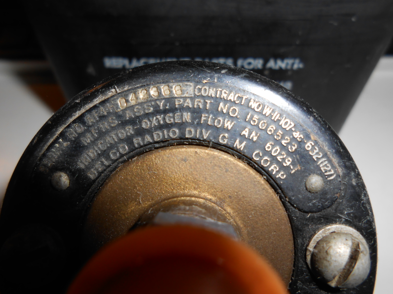AIRCRAFT OXYGEN FLOW INDICATOR AN 6029-1 MADE BY DELCO RADIO - Image 3