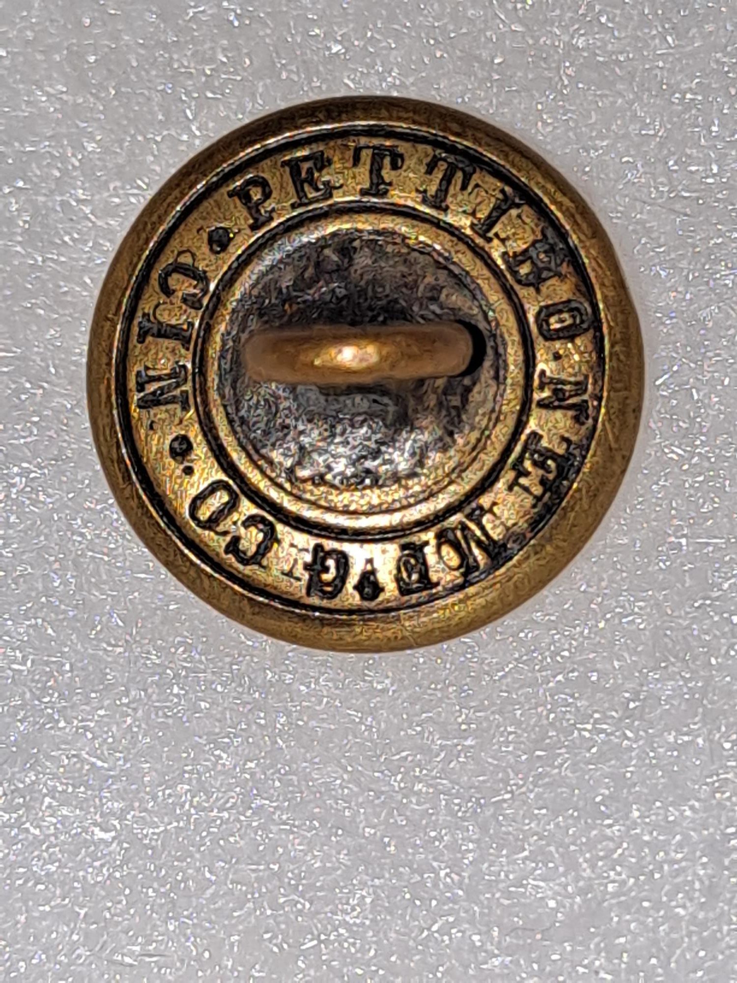 State of Kansas Pre 1900 Brass cuff uniform button - Image 3