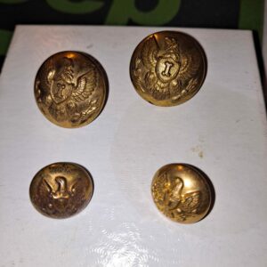 CIVIL WAR 1857 INFANTRY UNIFORM CUFF AND COAT BUTTONS 4 PIECE SET #2