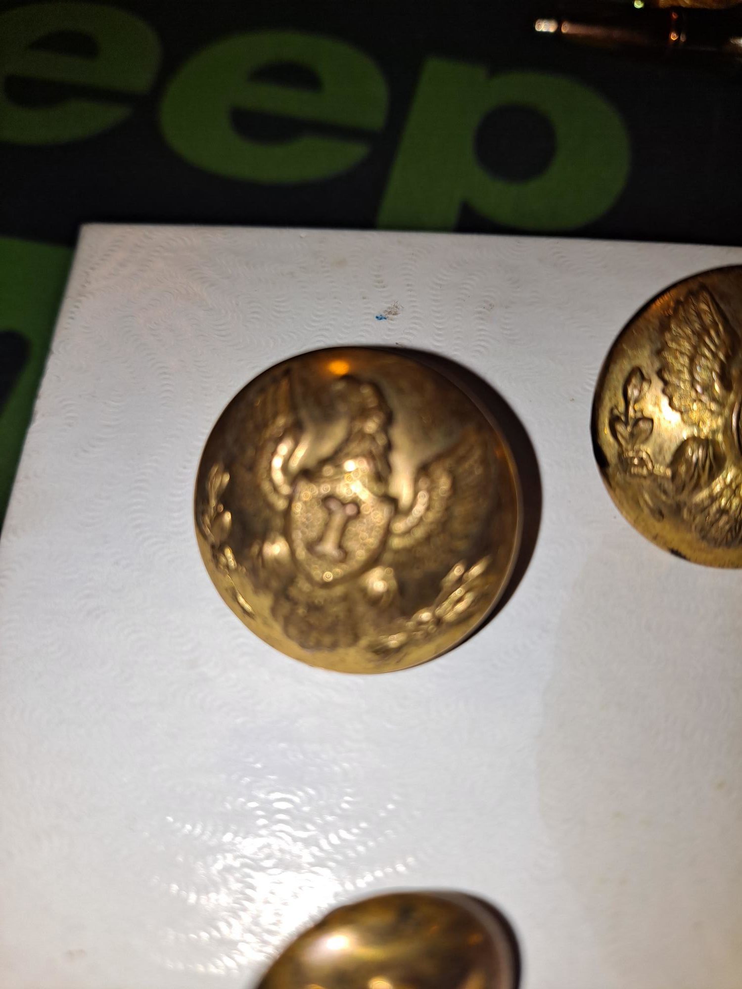 CIVIL WAR 1857 INFANTRY UNIFORM CUFF AND COAT BUTTONS 4 PIECE SET #2 - Image 2