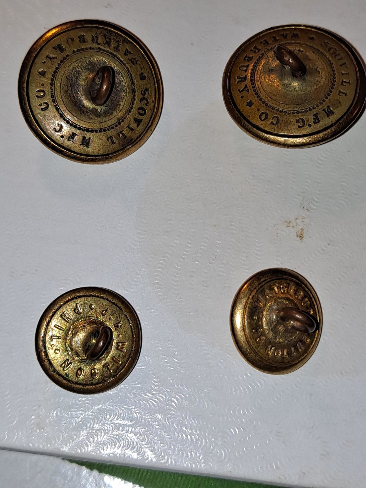 CIVIL WAR 1857 INFANTRY UNIFORM CUFF AND COAT BUTTONS 4 PIECE SET #2 - Image 7