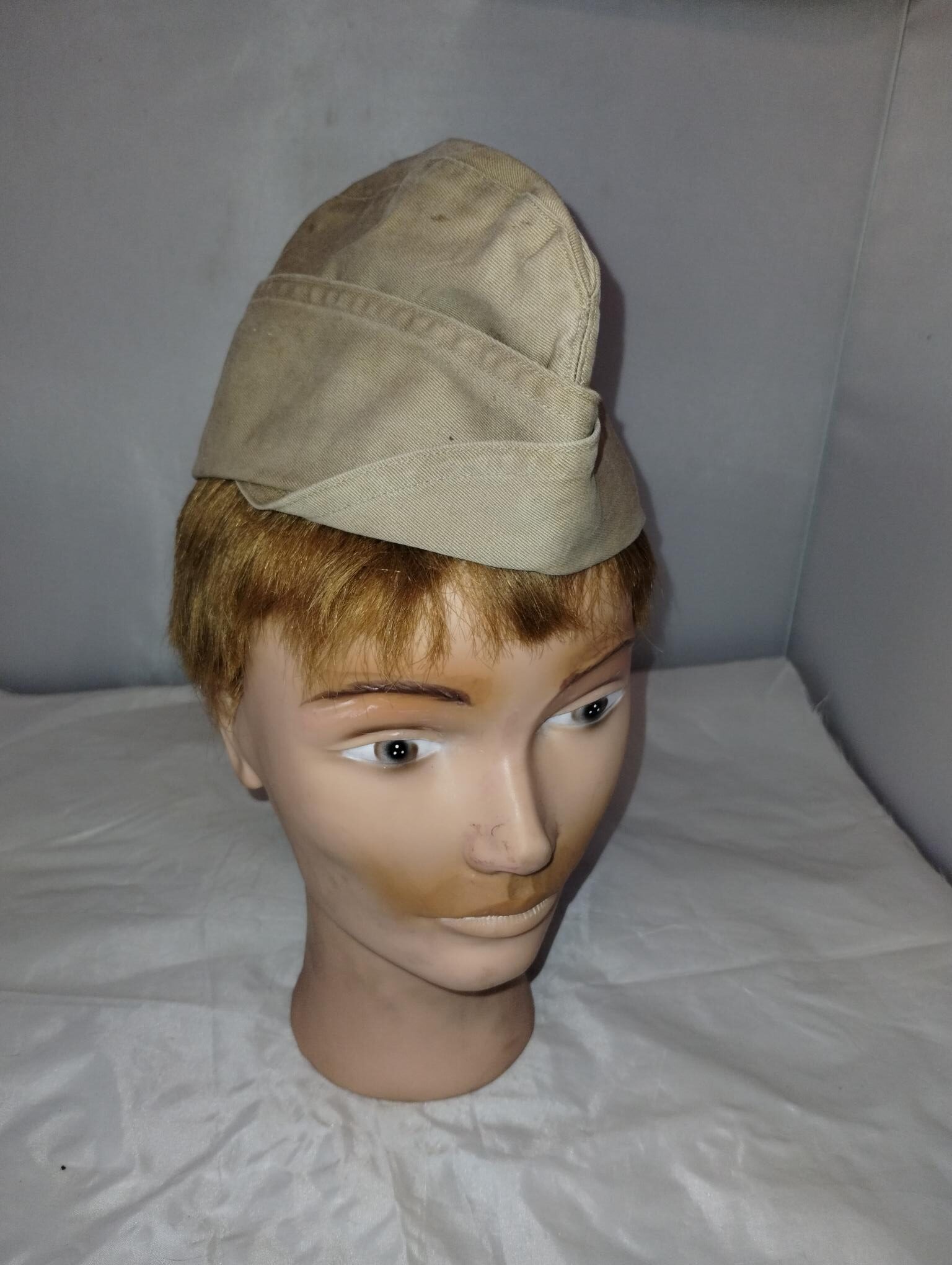 WW2 US USN/USMC enlisted man's khaki Garrison Size 7 1/4"