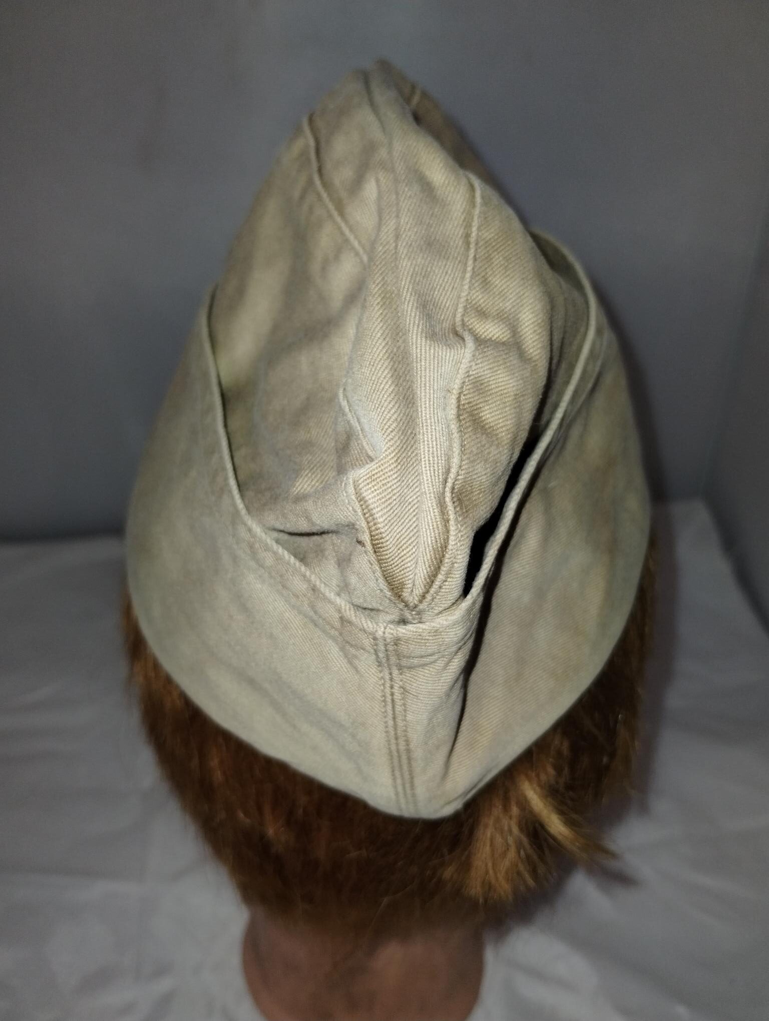 WW2 US USN/USMC enlisted man's khaki Garrison Size 7 1/4" - Image 4