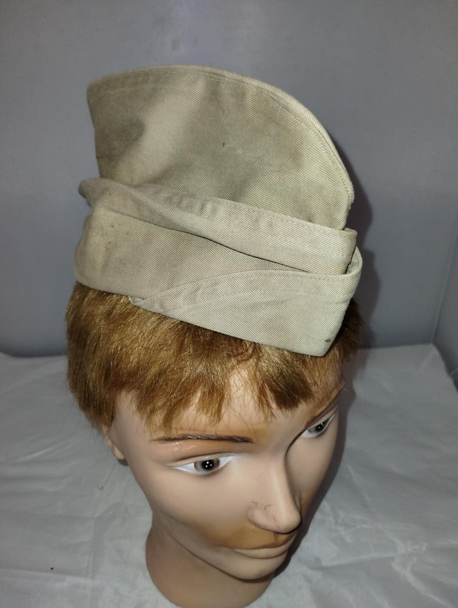 WW2 US USN/USMC enlisted man's khaki Garrison Size 6 3/8"