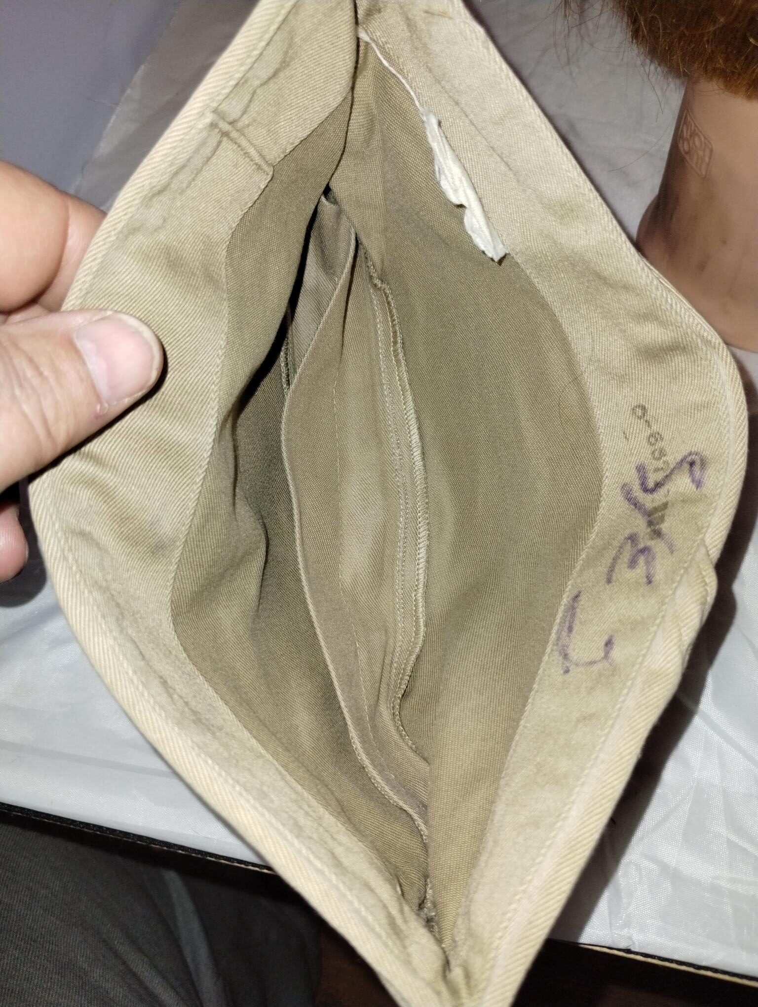 WW2 US USN/USMC enlisted man's khaki Garrison Size 6 3/8" - Image 4