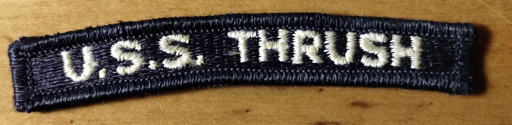 ORIGINAL US Navy Shoulder Rocker Tab FROM THE 1970'S - U.S.S. THRUSH