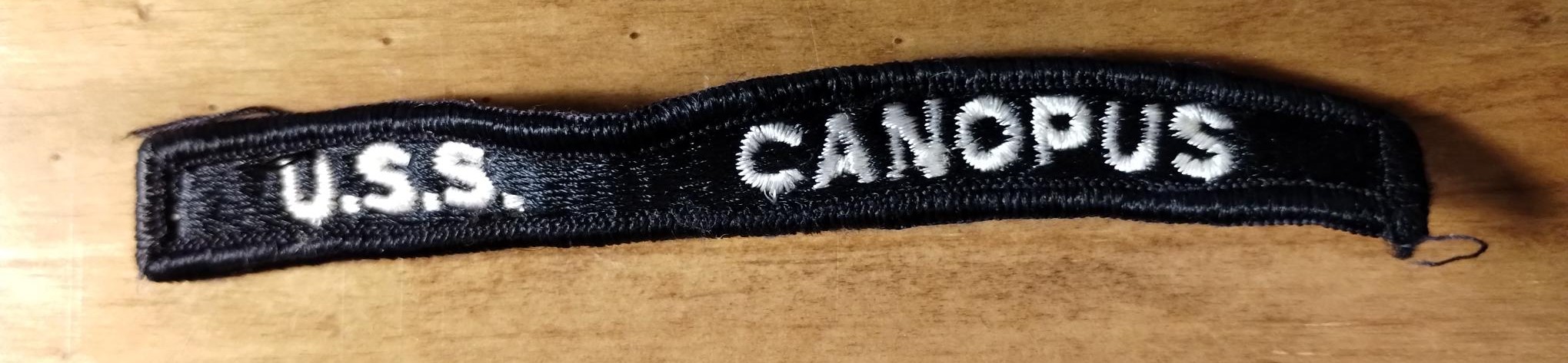 ORIGINAL US Navy Shoulder Rocker Tab FROM THE 1970'S - USS Canopus