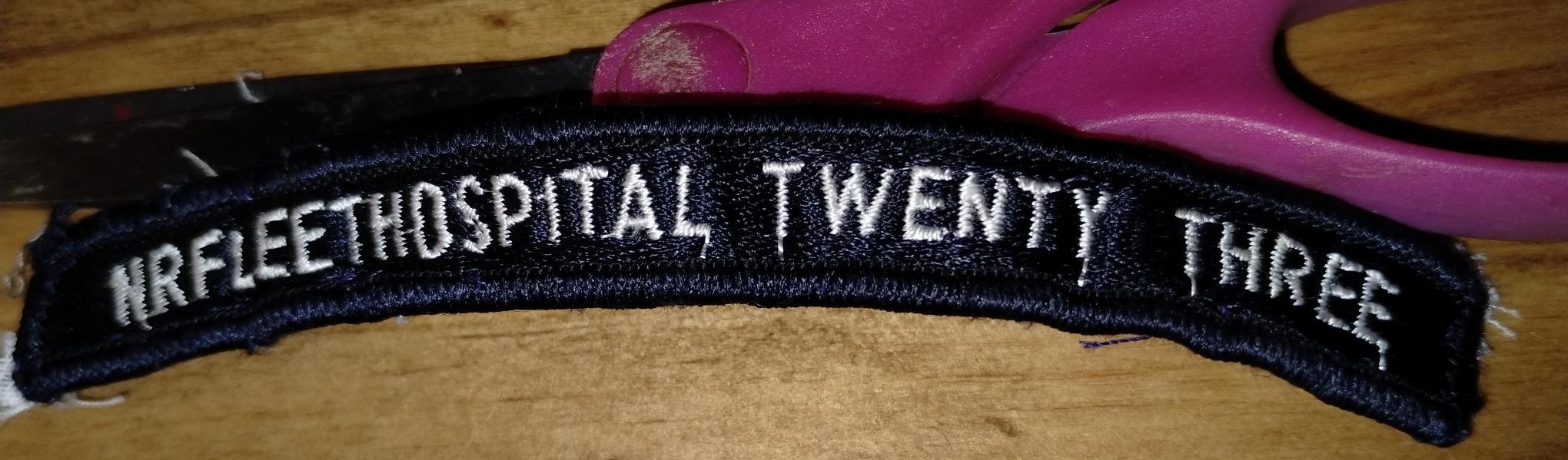 ORIGINAL US Navy Shoulder Rocker Tab FROM THE 1970'S - USNR FLEET HOSPITAL TWENTY THREE