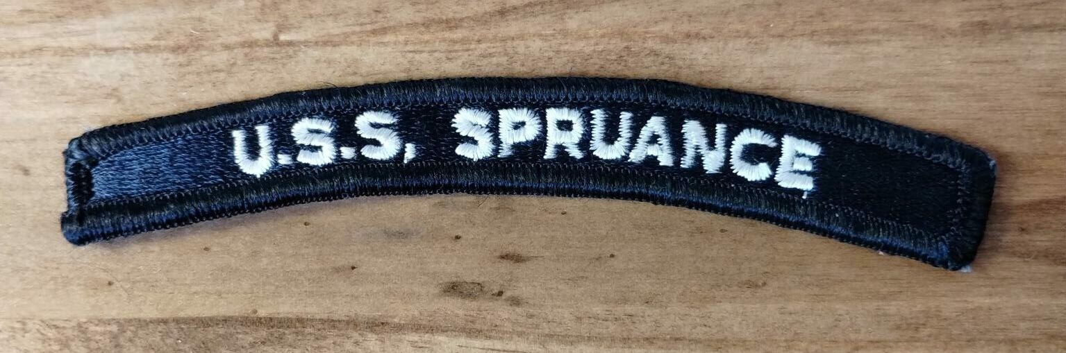 ORIGINAL US Navy Shoulder Rocker Tab FROM THE 1970'S - U.S.S. SPRUANCE