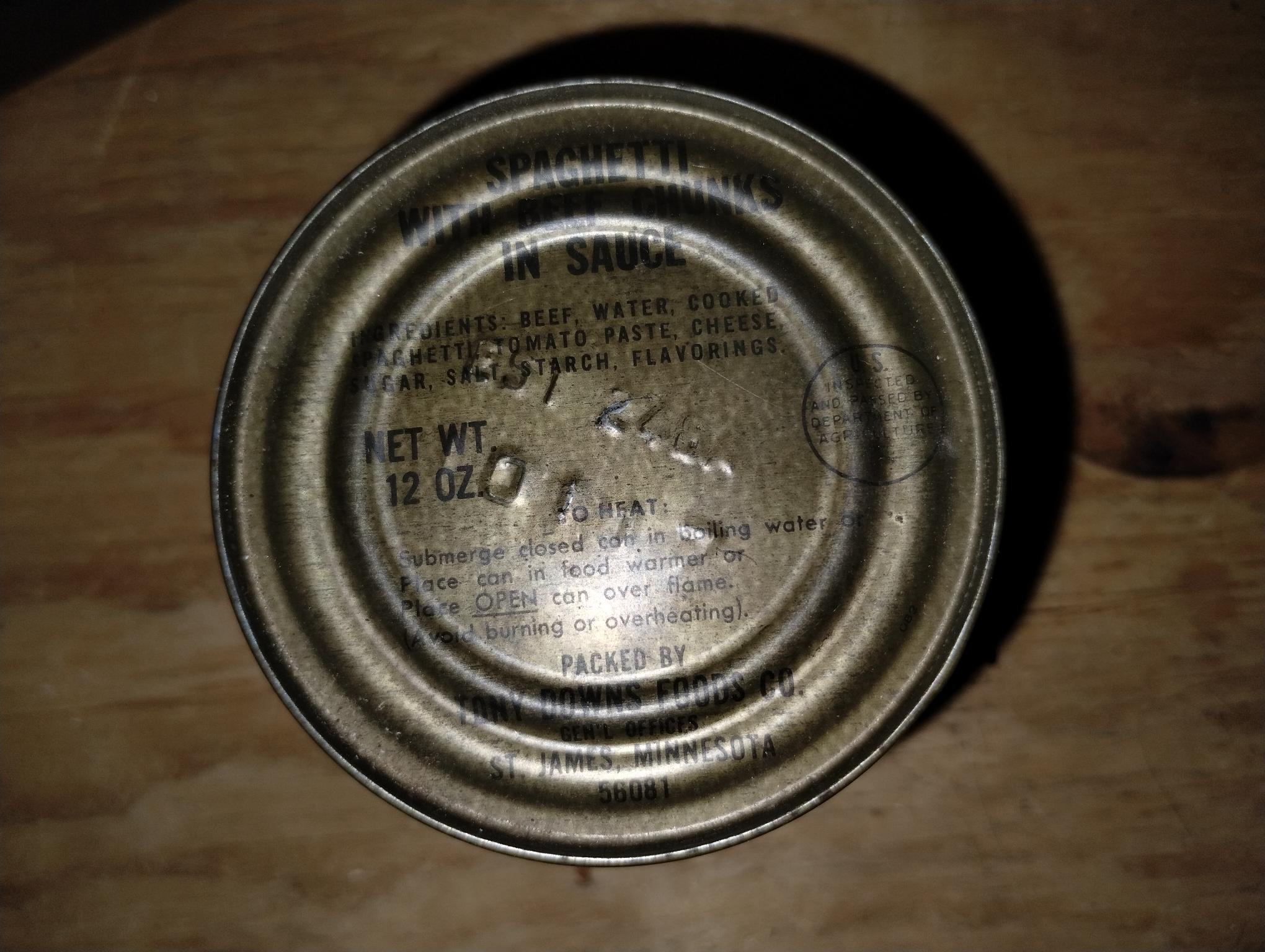 MEAL, COMBAT INDIVIDUAL C-RATIONS, MAIN DISH SPAGHETTI WITH BEEF CHUNKS IN SAUCE - Image 3