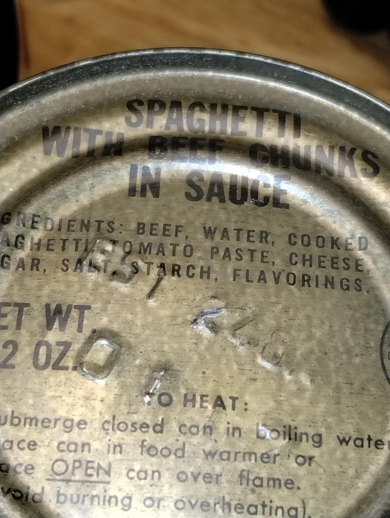 MEAL, COMBAT INDIVIDUAL C-RATIONS, MAIN DISH SPAGHETTI WITH BEEF CHUNKS IN SAUCE - Image 6