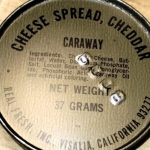 MEAL, COMBAT INDIVIDUAL C-RATIONS, SIDE DISH CHEESE SPREAD CARAWAY