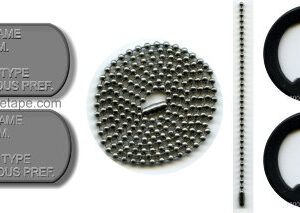 2 stainless steel silver dog tags