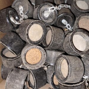 Original WW2 U.S. canteen caps with cork and chain