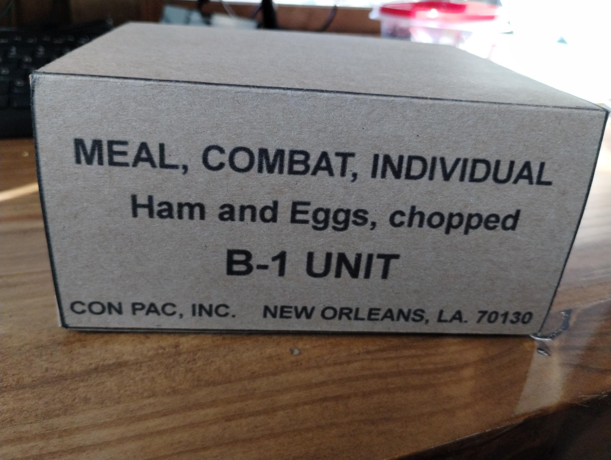 Reproduction Meal Box MEAL COMBAT INDIVIDUAL B-1 HAM AND EGGS CHOPPED BOX ONLY Vietnam Era - Image 2