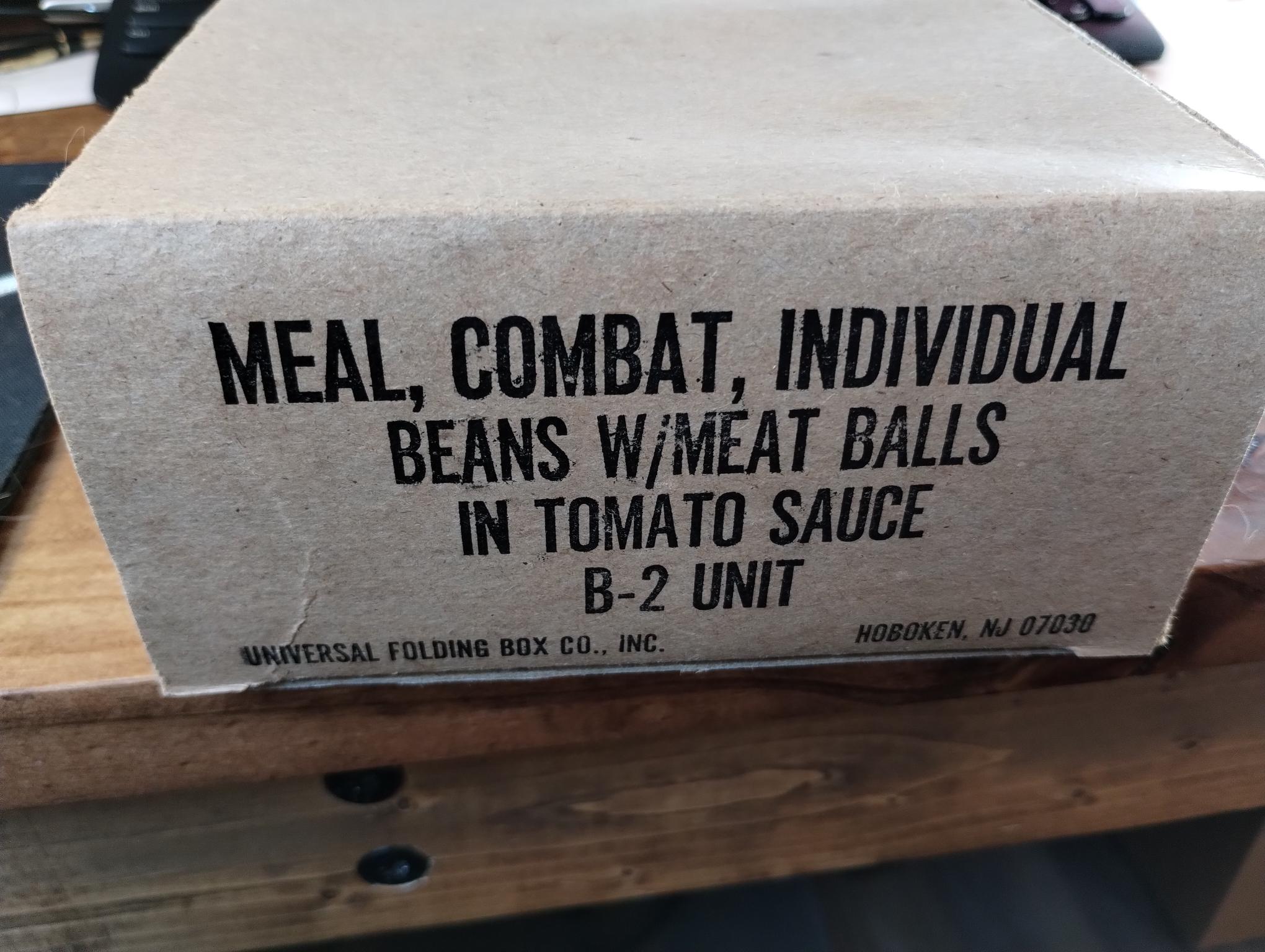 MEAL COMBAT INDIVIDUAL B-2 BEANS W/MEAT BALLS IN TOMATO SAUCE BOX ONLY - Image 5