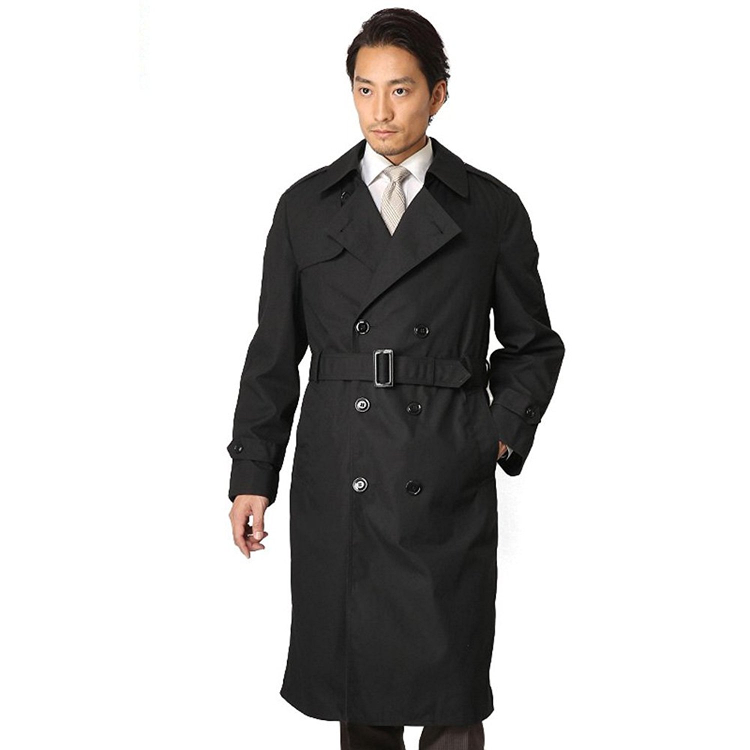 MEN'S US ARMY OVERCOAT (TRENCH COAT), BLACK, W/LINER VARIOUS SIZES
